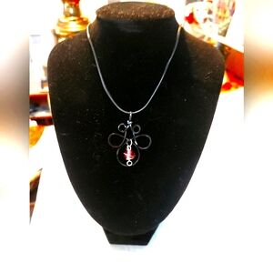 Handmade Black Wire Wrapped Necklace